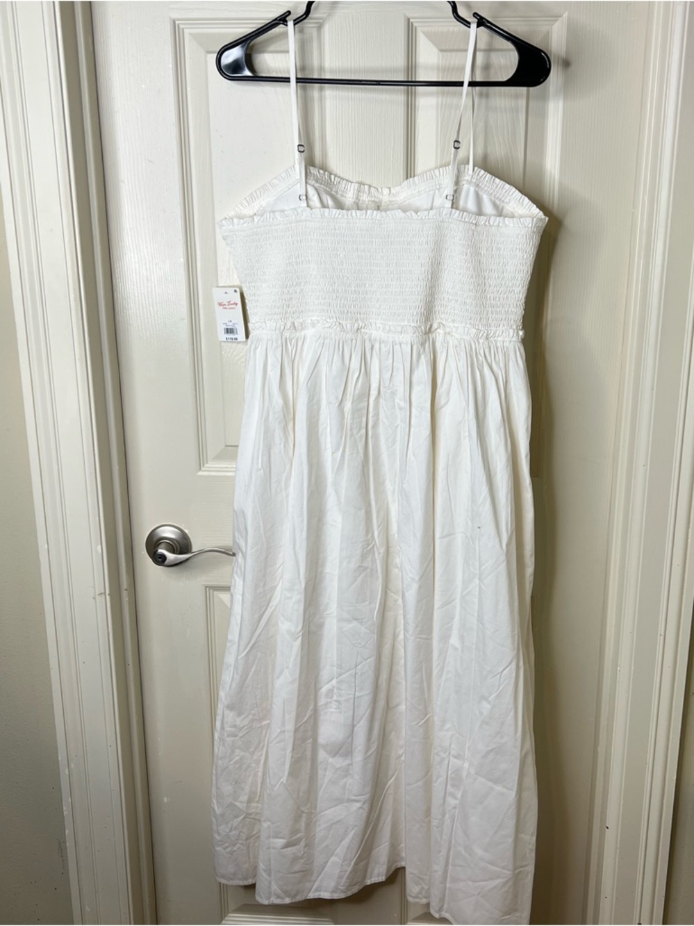 Lucky Brand White Corset Poplin Midi Dress Size Large - Picture 5 of 8